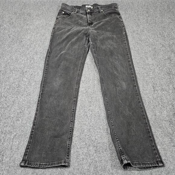 Lee Riders Jeans Size 14 Black Denim Charcoal Wash Relaxed Straight Leg Midrise - Picture 1 of 8